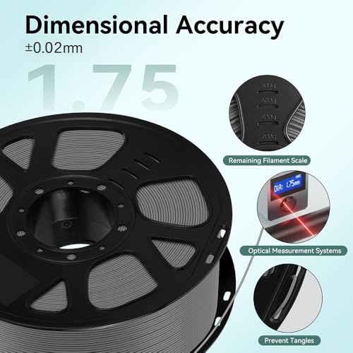Image of Kingroon PLA Filament 1.75mm Bundle 10KG, 1kg Per Spool 10 Pack, Smooth Printing 3D Printer Filament Bulk, Dimensional Accuracy, + /- 0.02mm Tolerance, Grey