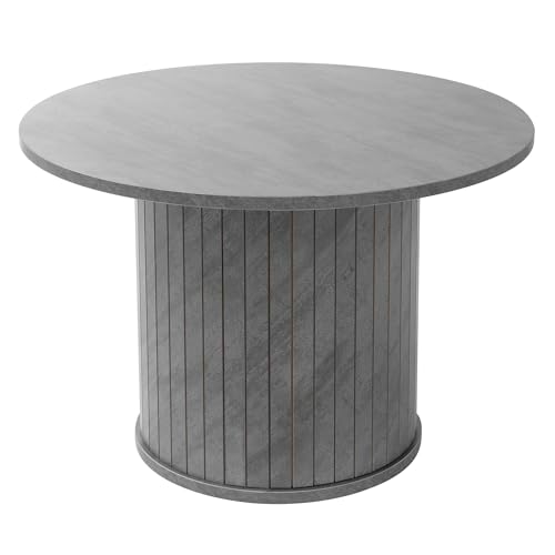 ML-Design Couchtisch rund Ø60 x 40 cm, Beton-Optik, Grau, Wohnzimmertisch mit überstehender Tischplatte, Beistelltisch ideal für Wohnzimmer, Kaffeetisch im modernen Stil, Sofatisch für Tee und Kaffee