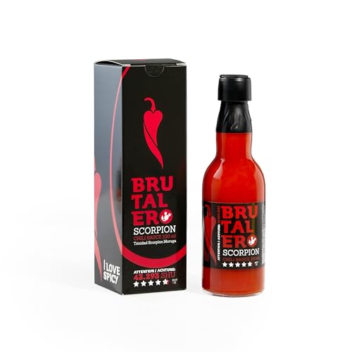Brutalero Scorpion 100 ml – Salsa Picante 43 293 SHU – 80 % Chile – Fermentada Artesanal con Dosificador – Para Barbacoa y Cocina Diaria