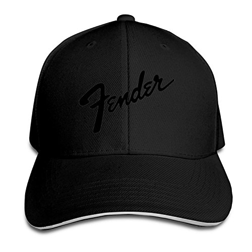 Fender Fitted Sandwich Baseball Cap Hat Black