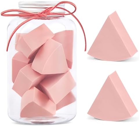 Makeup Sponge, 8 Pcs Beauty Makeup Sponge Blender, Mini Blender Sponges for Liquid, Creams, Powders (Pink)