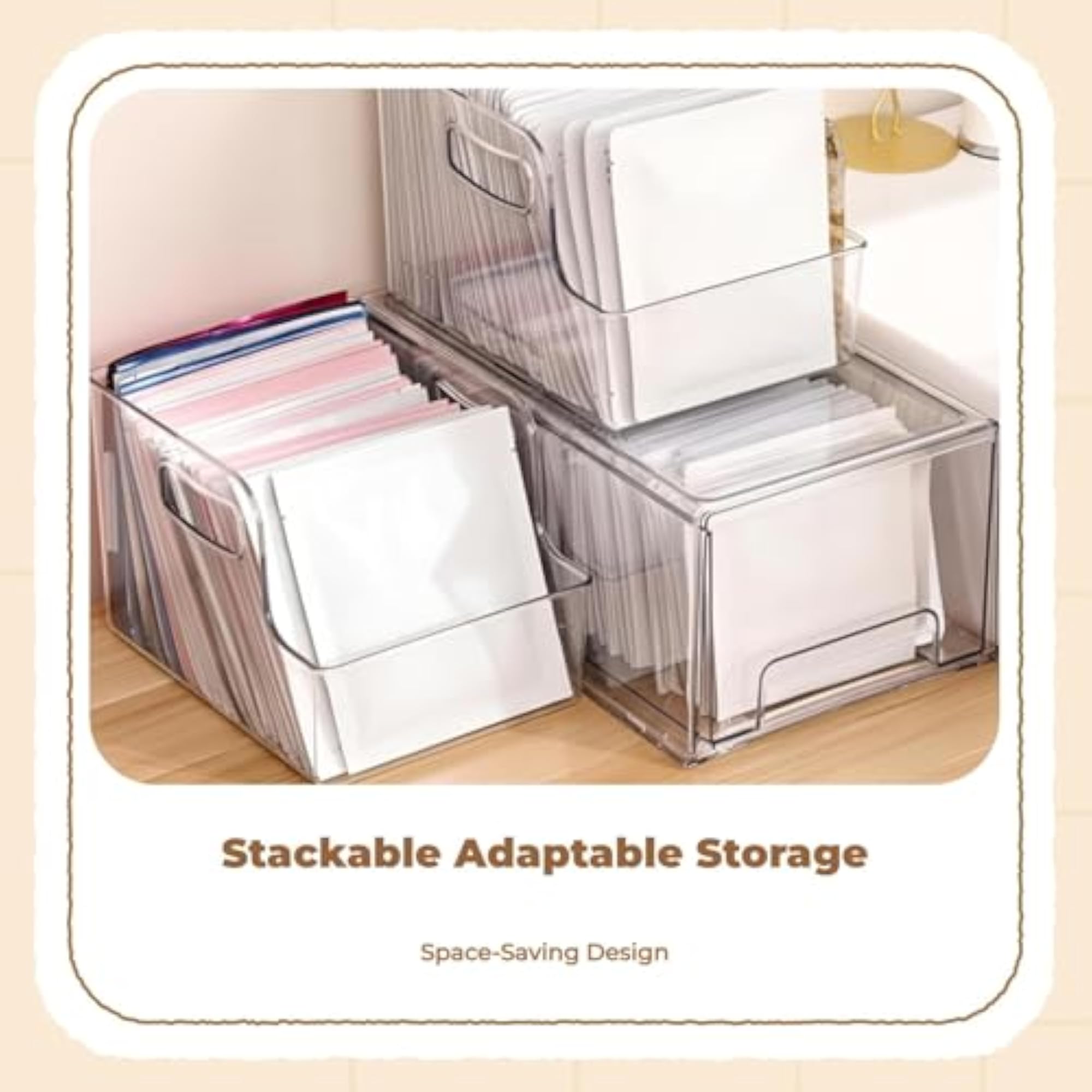 Acrylic Face Cover Storage Box, Clear Organizer