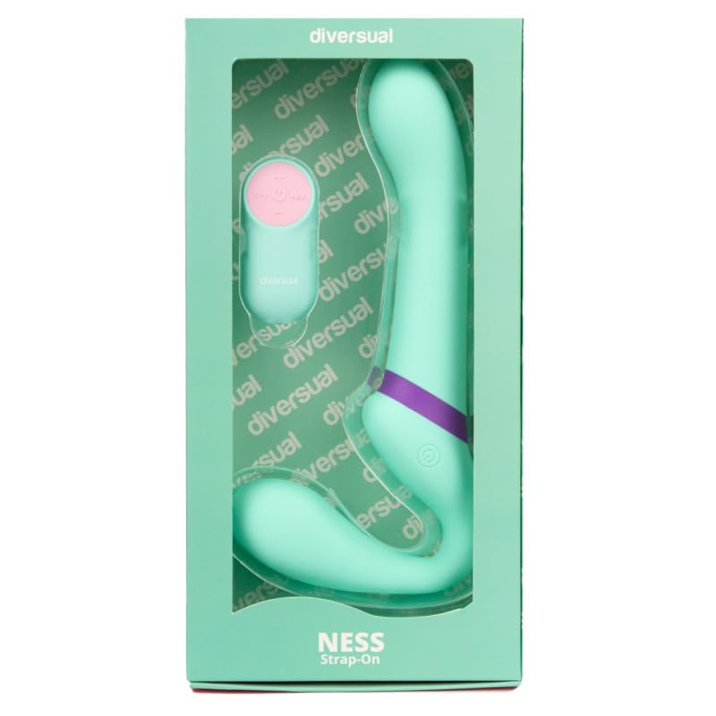Ness, Arnés Sexual Vibrador, Recargable USB, 7 modos de vibración, Silicona y ABS (Aqua)