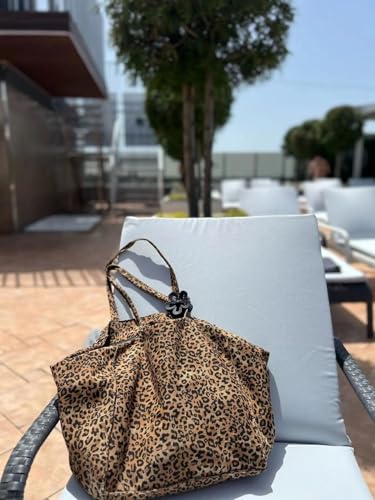 Bolsa tote de gran capacidad con estampado de leopardo miniatura 3