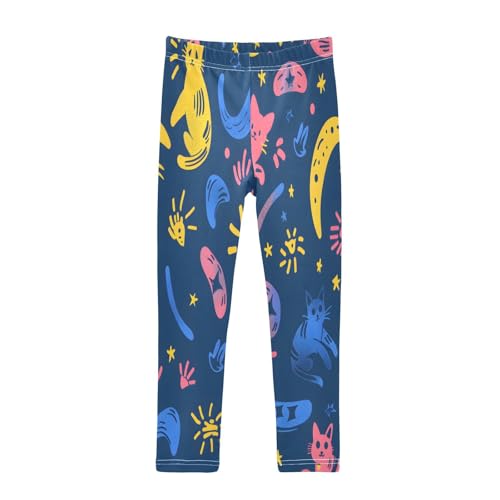 Toddler Girls Leggings Printed Yoga Pants Leggings Funny Cat for Kids