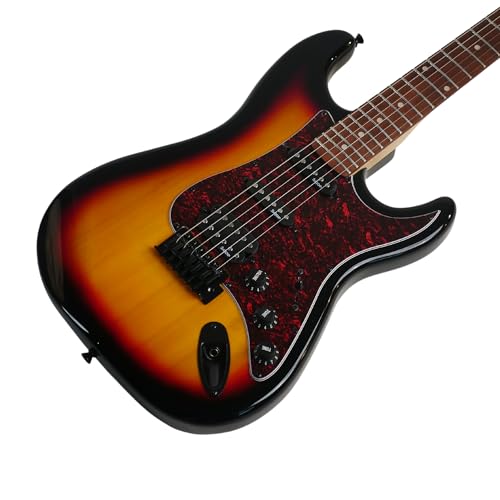 Image of SEST230 HSS Electric Guitar with Bag | Beginner Electric Guitar Kit, HSS Pickups, Basswood Body, Maple Neck & Rosewood Fretboard, Tremolo Bridge| Includes Padded Gig Bag & Allen Key (Sunburst)