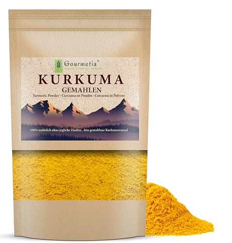 Gourmetia Kurkuma Pulver 900g, Kurkuma fein gemahlen – 100% naturbelassen