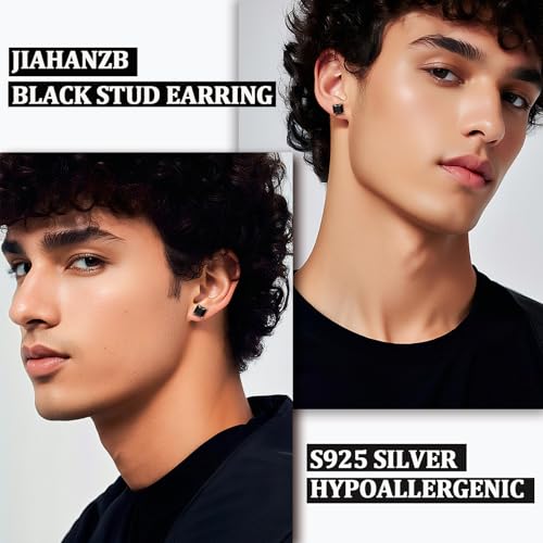 18K White Gold Plated 925 Sterling Silver Princess Cut Cubic Zirconia Stud Earrings Square Simulated Diamond CZ Stud Earrings for Women Men Hypoallergenic 4MM-8MM2