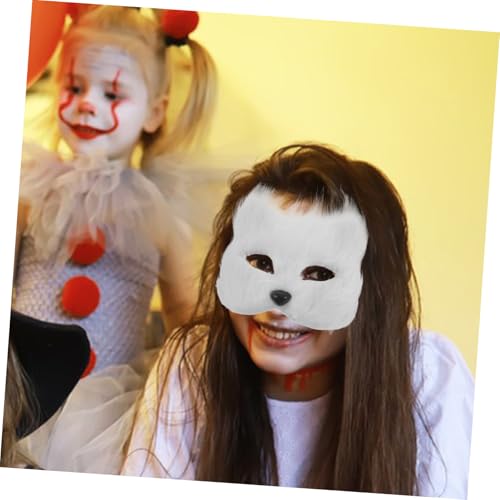 Costume de Renard Masque et Queue Accessoire Cosplay Halloween Blanc