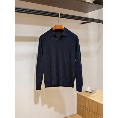 Men's Cashmere Wool Blend Knitted Sweater Seagull Neck Base Layer Winter Casual Comfortable Warm Top2