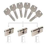 Fabriqué en France Pack de 3 cylindres Bricard Astral s\'entrouvrant: 2x 30+30, & 1x 30+40 avec 6 clés.