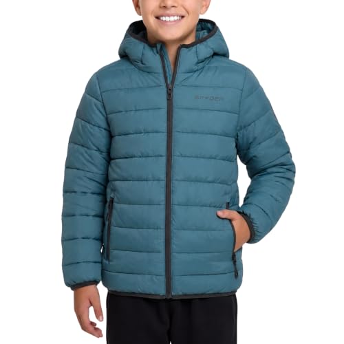 Image of Spyder Boys Puffer Jacket - Packable Lightweight Hooded Winter Coat