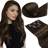 Fügen Sie Haar Volumen:LaaVoo Clip in Extensions Echthaar 5 Stück;30-55 cm,70 Gramm;mit 2 Packungen,um ein volleres Aussehen zu erreichen;7 Stück Set wird ein komplettes Set mit einem Gewicht von bis zu 160-200 Gramm erstellen