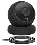 Logitech Circle Wireless HD Video Security Camera with 2-way talk - Black - (Renewed)
