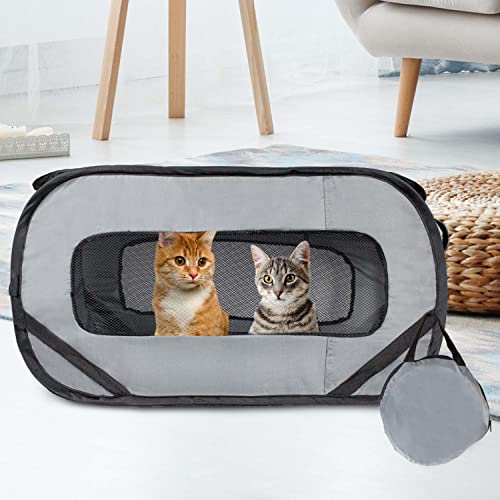 Caixa dobrável para barraca de gato canil de viagem para animais de estimação com estojo de transporte, perfeita como caneta dobrável, carregador ou caixa (padrão e gigante)Downtown Pet Supply Standard cinza