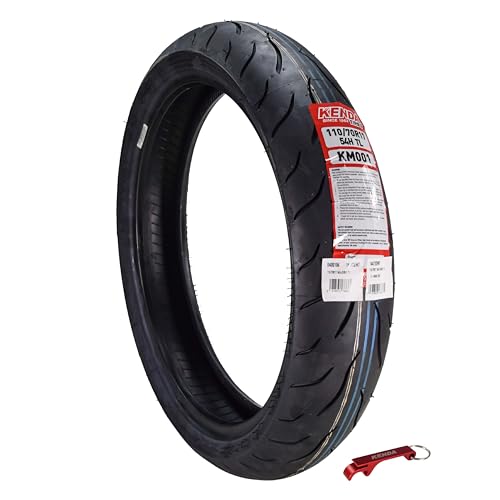 Kenda KM1 (KM001) 110/70R17 Front Tire for Sport Touring Motorcycle 54H - Radial Tire with High-Speed Stability & Excellent Wet Grip w/Keychain (110/70-17)