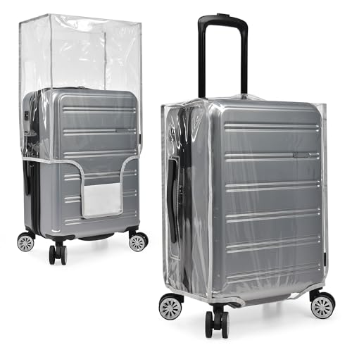 Clear PVC Suitcase Cover Protectors, Heavy Duty, Eliminate Scratches, Simple to Use, Strong Strap, Fit Quickly & Easily, 28