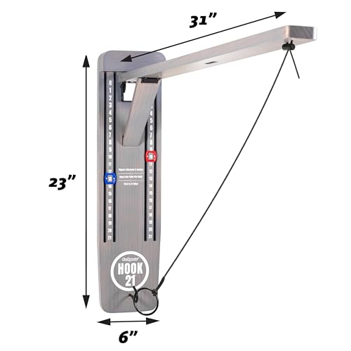 Image of GoSports Hook 21 Wall Mounted Ring Swing Game with Foldable Arm - Play Indoors or Outdoors