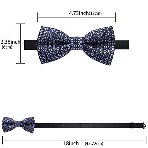 Image of AUSKY 8 PACKS Elegant Adjustable Pre-tied Bow Ties for Men Boys (1&4&5&6&8 Pack for option)