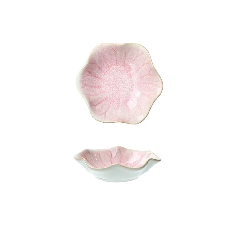 Mini Piatto in ceramica for barbecue con smalto retrò(Pink)