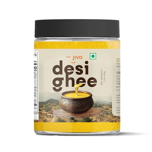 Image of Jivo Desi Ghee 1 Litre | Traditional Preparation from Desi Cow Milk | Suitable for Cooking, Frying & Baking | Authentic Aroma and Flavor | Ideal for Indian and Continental Recipes