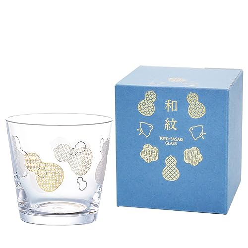 Toyo Sasaki Glass Sake Cup, Japanese Crest, Gourd and Cloisonne Pattern (Sold by Case), Made in Japan, Clear, 6.9 fl oz (170 ml), Set of 48 BT-20206-J431