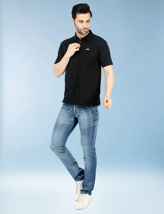 Image of Men's Premium Straight Fit Jeans | Cotton Rich Breathable Denim Pants for Men | Comfortable Regular Wear Casual Jeans