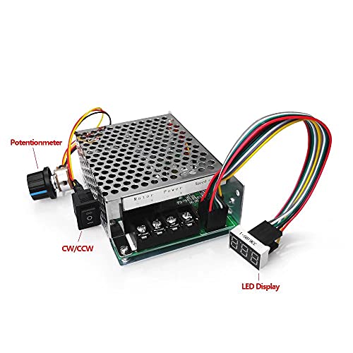 Pwm Dc Motor Speed Controller, Dc 10-55V/60A, Led Display Stepless Dc Motor Speed Controller With Adjustable Potentiometer And Forward-Brake-Reverse Switch #TOP4