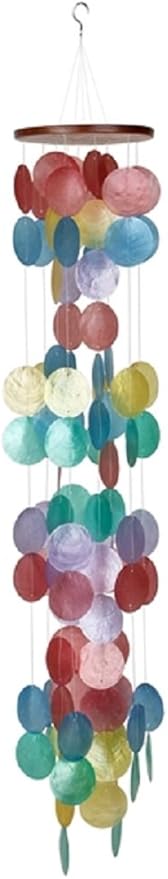 Woodstock Violeta Purple Capiz Windspiel – 101,6 Cm Lang, 100 Runde Muscheln, Für Innen & Außen