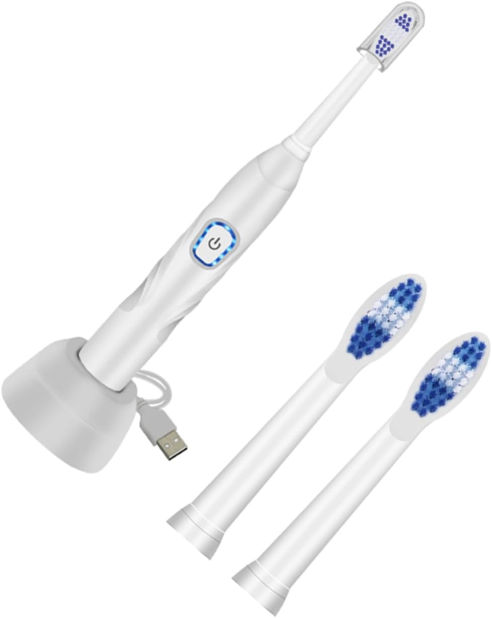NOLITOY 1set Boy Girl's USB Charging Vibration Toothbrush Electric Brush Auto Timer Modes for Oral Care for Boys and Girls Daily Routine White