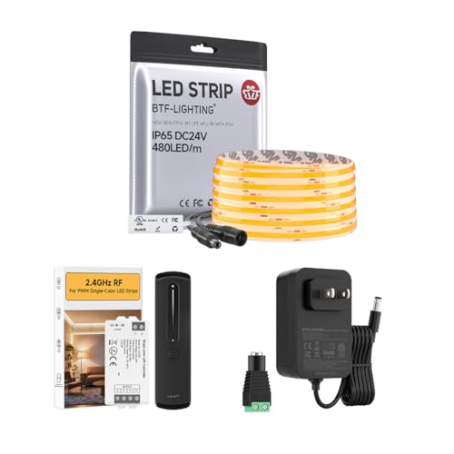 Tira LED COB color naranja IP65 5 m 24V kit control inalámbrico miniatura 1