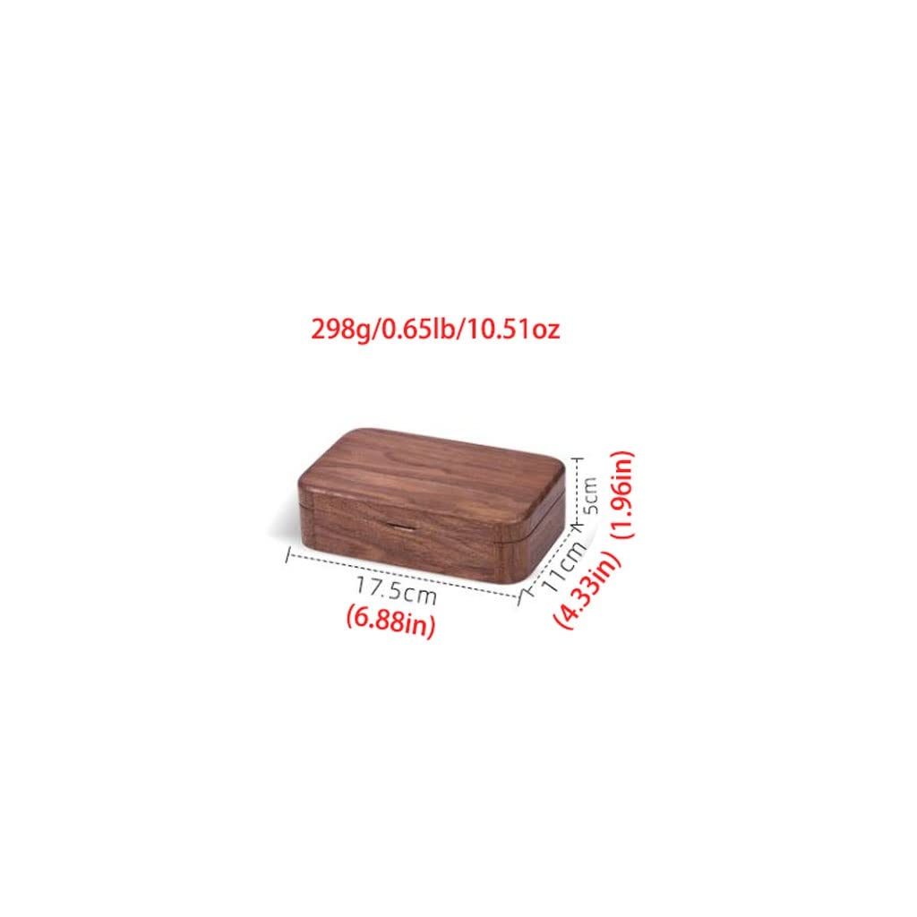 NZPOST Joyero Caja de almacenamiento Anillo Pendiente Collar Pulsera Reloj Pequeña Caja de Almacenamiento de Joyería Madera J