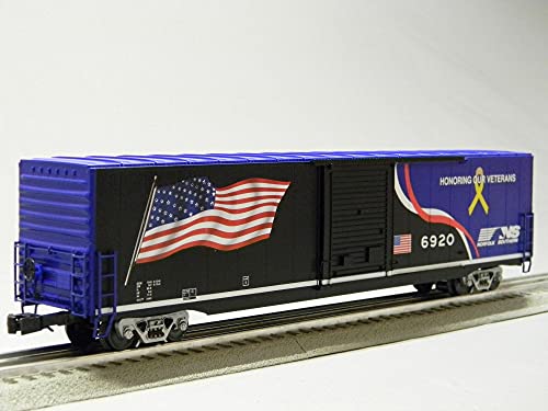 Lionel Freight, Lionel Norfolk Southern Veterans LED 60' Flag BOXCAR O Gauge