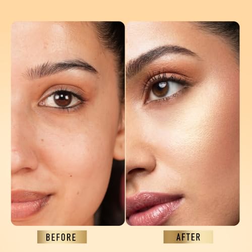 Image of RENEE Yours Truly Strobe Cream for Face | 3 in 1 Highlighter Primer Moisturiser | Glow Cream, Lightweight, Non Sticky | Hydrating Dewy Skin Finish With Peptides | For All Skin Types | Gold - 18g