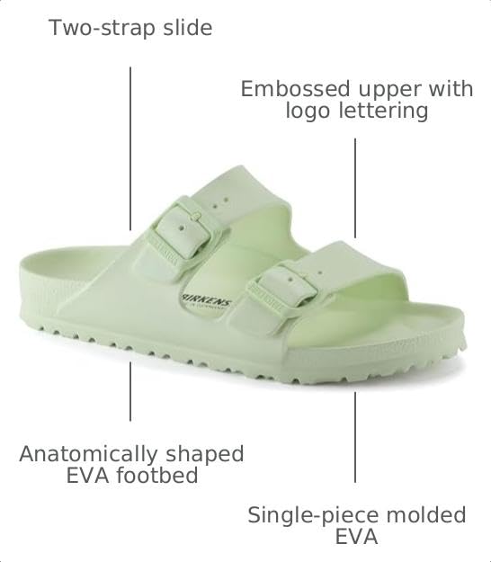 Image of Birkenstock Unisex Arizona Essentials Slide-On Sandal, Faded Lime, 13-13.5 Women /11-11.5 Men, 44EU