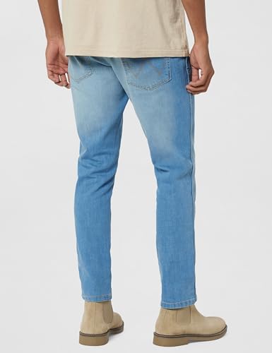 Image of Wrangler Men Blue Bostin Slim Fit Mid Rise Jeans
