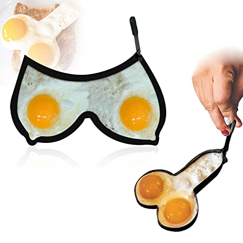 DRYFAL Lot de 2 moules amusants pour œufs au plat avec poignée pour œufs au plat et crêpes Cover