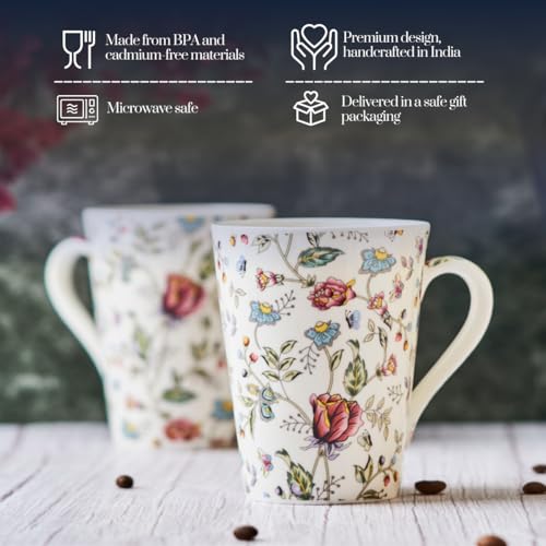 Image of GOLDEN QUEEN'S Mugs Set of 2 for Coffee, Tea, Milk - Ideal for Your Daily Beverage Ritual, Hosting & Casual Gatherings - Pink Shrub