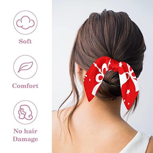 Chouchou en satin rouge à ruban pour accessoiriser vos coiffures de fêtes et sorties - 2