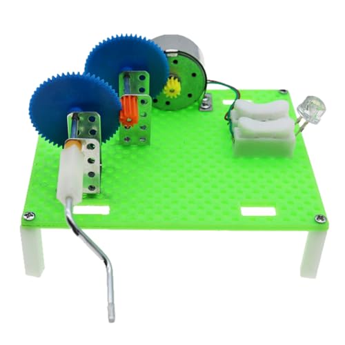 Masyrt Juguete científico para, generador de manivela de aceleración de dos etapas, kit de invención DIY para experimentos de física, aprendizaje de conceptos STEM con generador de energía manual