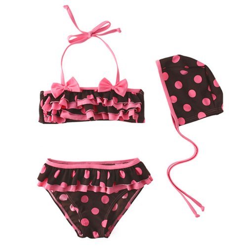 Vivobiniya Baby Girl's 3pcs/swimsuits Bikini and Hat Kid
