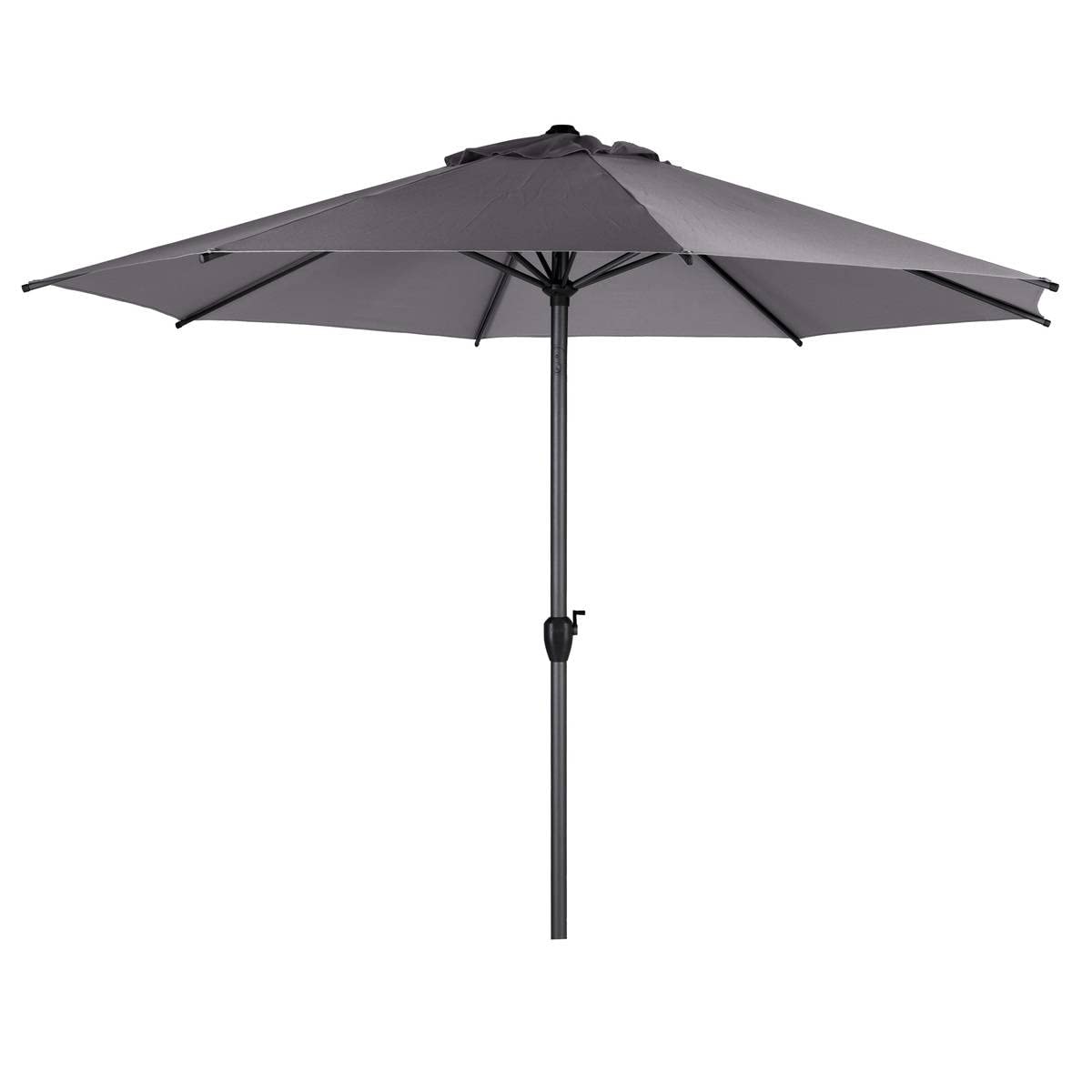 Hespéride - Parasol Droit Rond Loompa Ardoise - 3m - Protection UV, Toile Amovible Déperlante et Inclinable - Structure Acier Traité Antirouille