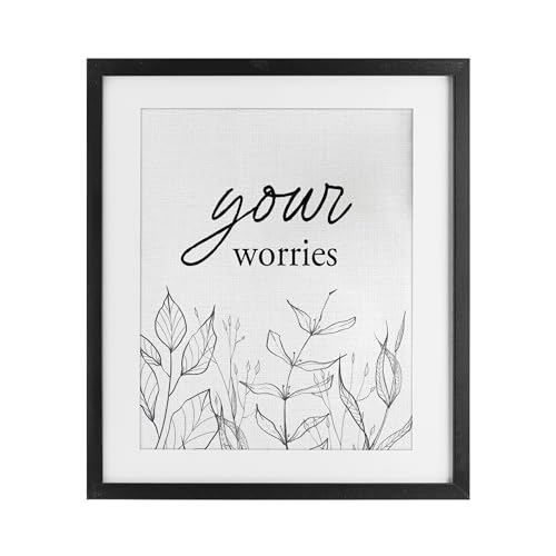 Affiche encadrée minimaliste Stupell Industries avec feuilles grises sous verre 53x43 cm