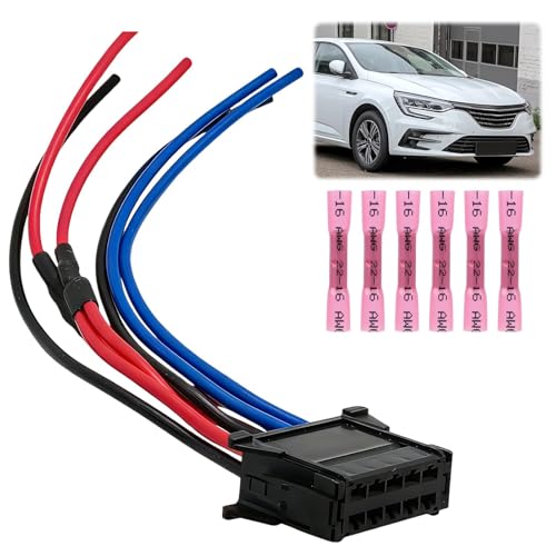 Câblage De Résistance Moteur de Ventilateur 8200729298,avec Connecteur Faisceau Tressé Réparation pour Megane Clio Scenic Twingo 10 Broches, Résistance chauffage de Moteur de Ventilateur Automobile