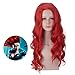 Produktbild Film Aquaman Mera Cosplay Perücke Rot Lang Lockig Welliges Synthetisches Haar Frauen Party Kostüm Rollenspiel Perücken Pelucas