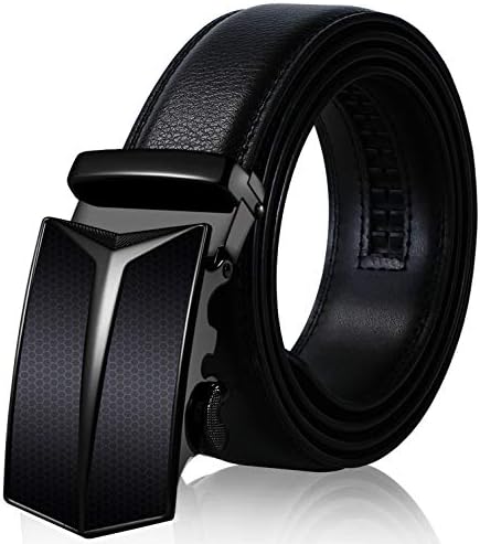 Ratchet Belt for Men, SIAELT Mens BeltโGenuine Leather Belt with Automatic Slide Buckle