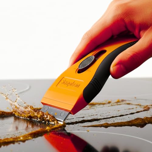 Multi-Purpose Auto-Reload Oven Scraper Non-Scratch Tool for Windows, Glass, Ceramic, Hob, and Cooktop, 18 Refills Cleaning Tool, Ideal for Ceramic Hobs, Kitchen Doors, Limescale, and Painted Surfaces