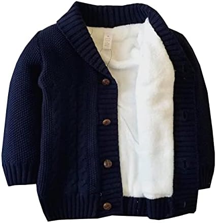 Baby Boys Girls Hoodie Sweaters Toddler Cardigan Warm Outerwear Winter Coat Navy