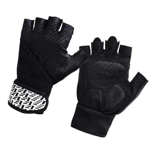 ウェイトリフティンググローブ、リストサポートトレーニンググローブ、ジム用エクササイズグローブ、通気性があり快適なデザインの手のひらを完全に保護するウェイトグローブ (1ペア)