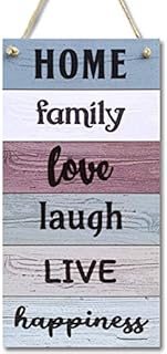 CARISPIBET Home, Family, Happiness Decorative Home signs kitchen signs decorative plaques for living room entryway welcome signs wall art gifts house décor 12x6